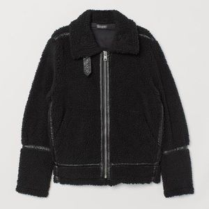 H&M Black Faux Shearling Jacket